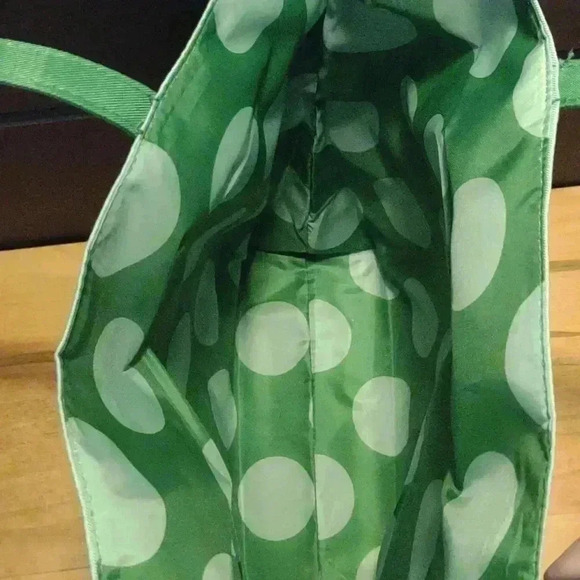 Kate Spade‎ Clinique green polka dot spring summer tote shoulder bag NWOT - Picture 4 of 4